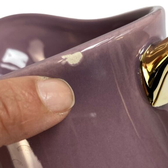 Ceramic Creamer Purple‎ W/ Gold Handle & Trim  Decanter Maximalist Mugs - Picture 6 of 8